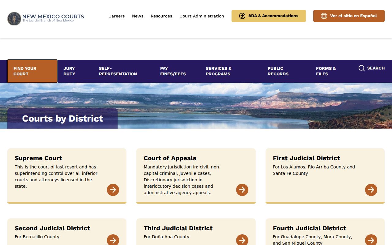 Sierra County court docket hierarchy for New Mexico District and Magistrate courts