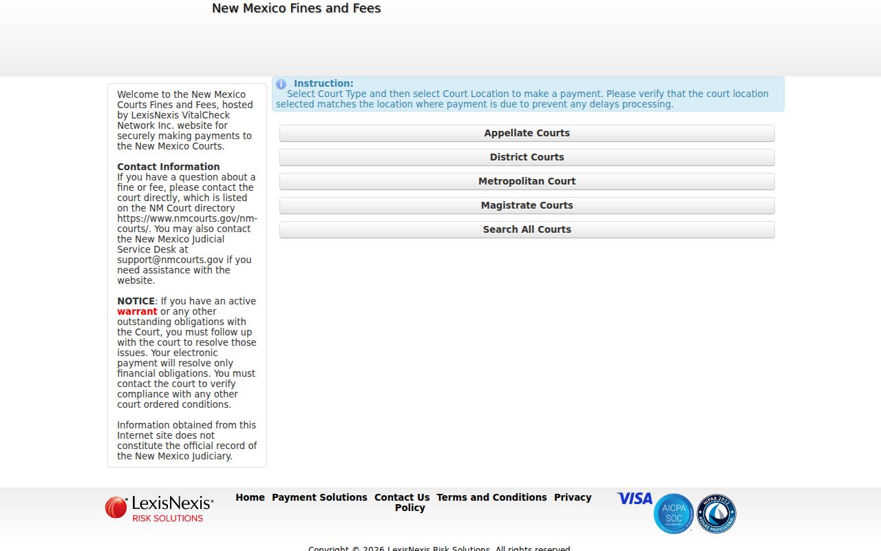 Sierra County traffic court records New Mexico court payment portal