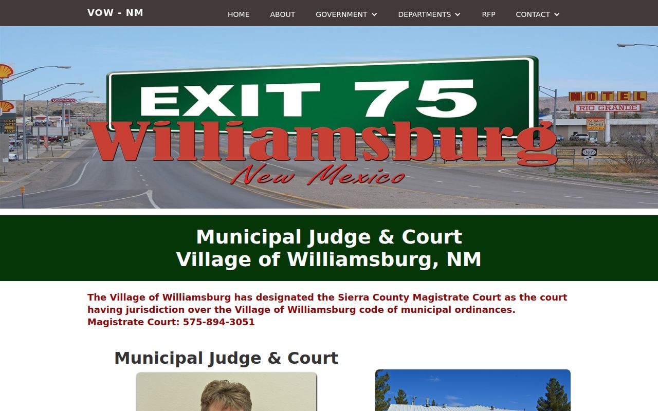 Sierra County Williamsburg court docket Magistrate designation and residual village court schedule